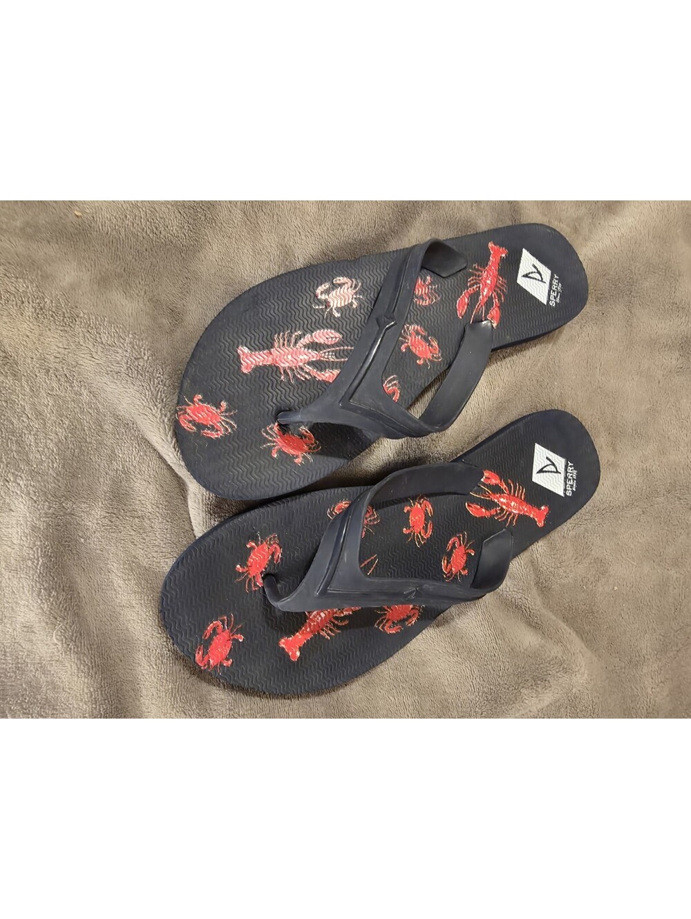 Sperry Mens Size 9 Warf Navy  Flip-Flops